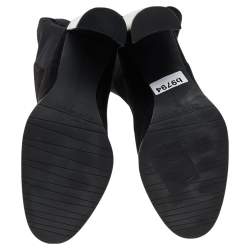 Pre Owned Stuart Weitzman Black Suede Hijack Knee Length Boots Size 37.5