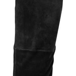Stuart Weitzman Black Suede Lowland Over The Knee Boots Size 38