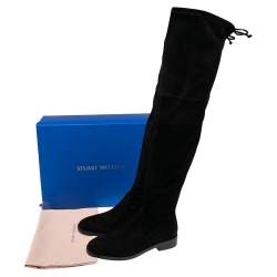 Stuart Weitzman Black Suede Lowland Over The Knee Boots Size 38