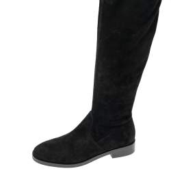 Stuart Weitzman Black Suede Lowland Over The Knee Boots Size 38