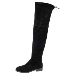 Stuart Weitzman Black Suede Lowland Over The Knee Boots Size 38