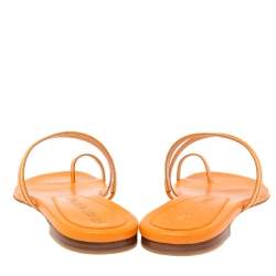 Stuart Weitzman Orange  Patent Ring Toe  Flat Sandals Size 39.5