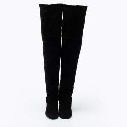 Stuart Weitzman Black Suede Knee Length Boots Size 36.5