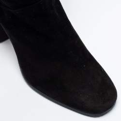 Stuart Weitzman Black Suede Knee Length Boots Size 36.5