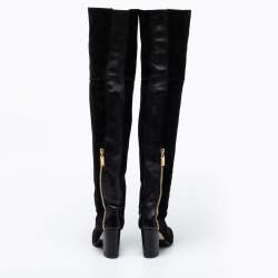 Stuart Weitzman Black Suede Knee Length Boots Size 36.5