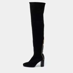 Stuart Weitzman Black Suede Knee Length Boots Size 36.5