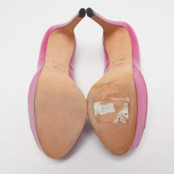Stuart Weitzman Pink Leather Peep Toe Platform Pumps Size 37.5