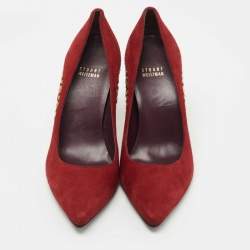 Stuart Weitzman Red Suede Studded Pumps Size 39.5
