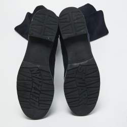 Pre Owned Stuart Weitzman Navy Blue Suede Knee Length Boots Size 40