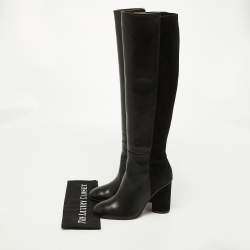 Stuart Weitzman Black Suede and Leather Knee Length Boots Size 36