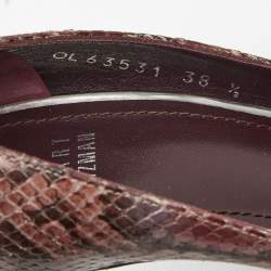 Stuart Weitzman Tricolor Python Embossed Leather Pointed Toe Pumps Size 38.5