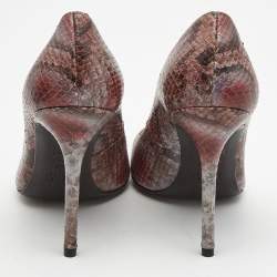 Stuart Weitzman Tricolor Python Embossed Leather Pointed Toe Pumps Size 38.5