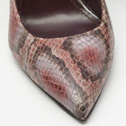 Stuart Weitzman Tricolor Python Embossed Leather Pointed Toe Pumps Size 38.5