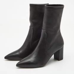 Stuart Weitzman Black Leather Ankle Boots Size 38.5