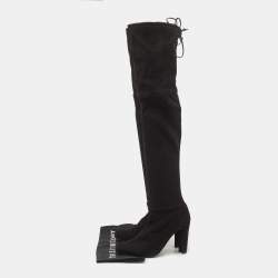 Stuart Weitzman Black Suede Tieland Knee Length Boots Size 37