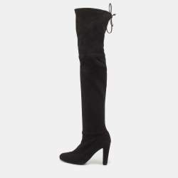 Stuart Weitzman Black Suede Tieland Knee Length Boots Size 37