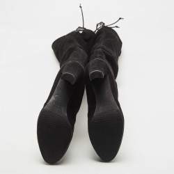 Stuart Weitzman Black Suede Tieland Knee Length Boots Size 37