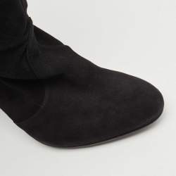Stuart Weitzman Black Suede Tieland Knee Length Boots Size 37