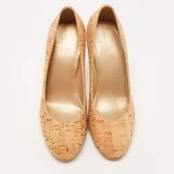 Stuart Weitzman Beige Cork Round Toe Pumps Size 35.5