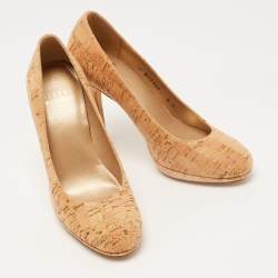 Stuart Weitzman Beige Cork Round Toe Pumps Size 35.5