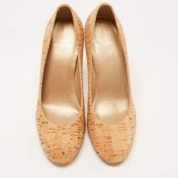 Stuart Weitzman Beige Cork Round Toe Pumps Size 35.5