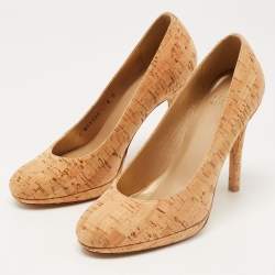 Stuart Weitzman Beige Cork Round Toe Pumps Size 35.5