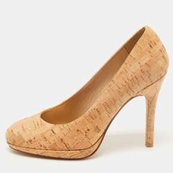 Stuart Weitzman Beige Cork Round Toe Pumps Size 35.5