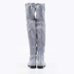 Stuart Weitzman Blue Suede Knee Length Boots Size 39