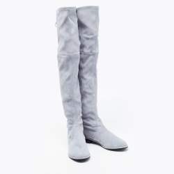 Stuart Weitzman Blue Suede Knee Length Boots Size 39