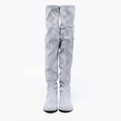Stuart Weitzman Blue Suede Knee Length Boots Size 39