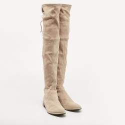 Stuart Weitzman Beige Suede Knee Length Boots Size 39.5