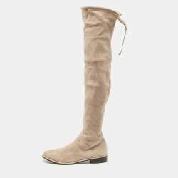 Stuart Weitzman Beige Suede Knee Length Boots Size 39.5