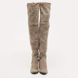 Stuart Weitzman Grey Suede Knee Length Boots Size 39