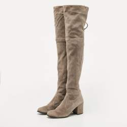 Stuart Weitzman Grey Suede Knee Length Boots Size 39