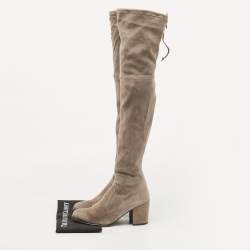 Stuart Weitzman Grey Suede Knee Length Boots Size 39