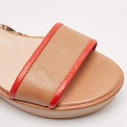 Stuart Weitzman  Brown Leather Wedge Ankle Strap Sandals Size 39.5