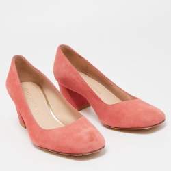 Stuart Weitzman Pink Suede Block Heel Pumps Size 36