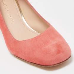 Stuart Weitzman Pink Suede Block Heel Pumps Size 36