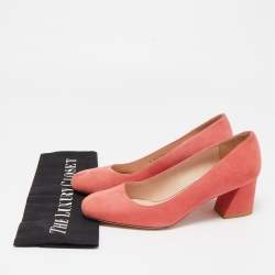 Stuart Weitzman Pink Suede Block Heel Pumps Size 36
