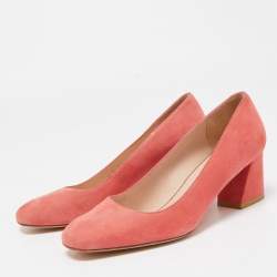 Stuart Weitzman Pink Suede Block Heel Pumps Size 36