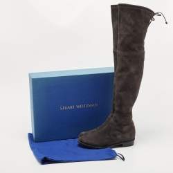 Stuart Weitzman Dark Grey Suede Lowland Over The Knee Boots Size 38