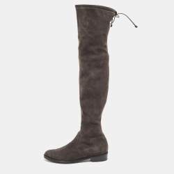 Stuart Weitzman Dark Grey Suede Lowland Over The Knee Boots Size 38