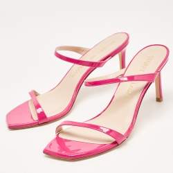 Stuart Weitzman Pink Patent Leather Slide Sandals Size 41