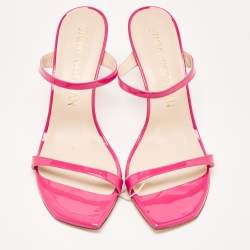 Stuart Weitzman Pink Patent Leather Slide Sandals Size 41