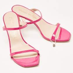 Stuart Weitzman Pink Patent Leather Slide Sandals Size 41