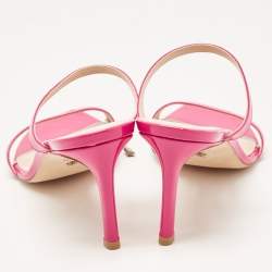 Stuart Weitzman Pink Patent Leather Slide Sandals Size 41