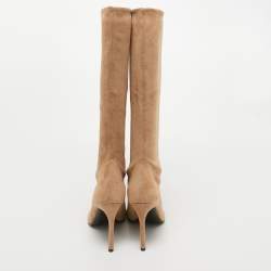 Stuart Weitzman Beige Suede Knee Length Boots 37.5
