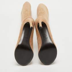 Stuart Weitzman Beige Suede Knee Length Boots 37.5