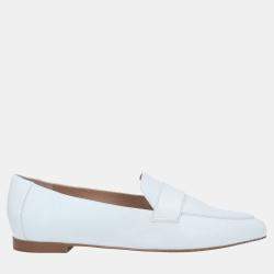 Stuart Weitzman White Leather Loafers Size 36