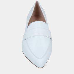 Stuart Weitzman White Leather Loafers Size 36